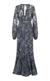 Silvia Tcherassi Robin Printed Cotton-blend Maxi Dress In Blue