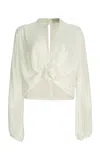 Silvia Tcherassi Rocio Gathered Crepe Top In White