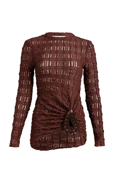Silvia Tcherassi Roma Cotton-blend Top In Burgundy