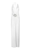 Silvia Tcherassi Rowan Gathered Satin Maxi Dress In White