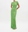Silvia Tcherassi Roxana Maxi Dress In Green Guipure In Green