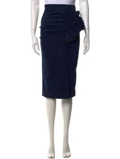 Pre-owned Silvia Tcherassi Ruffle Embellishment Midi Length Skirt In Blue