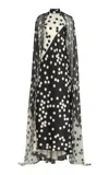 Silvia Tcherassi Sabina Cape-detailed Stretch-silk Maxi Dress In Print