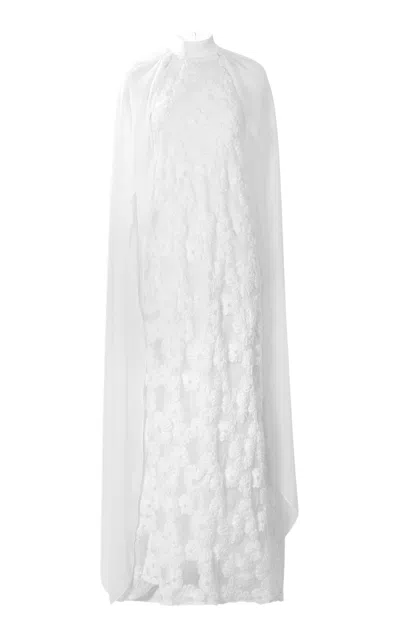 Silvia Tcherassi Sabina Floral-textured Maxi Dress In White
