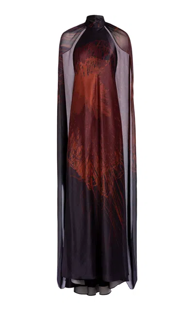 Silvia Tcherassi Sabina Silk-blend Halter Maxi Dress In Multi