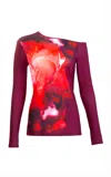Silvia Tcherassi Sabra Asymmetric Floral Top In Red