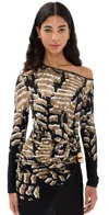 Silvia Tcherassi Sabra Blouse Black Abstract Animal Print