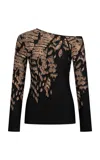 Silvia Tcherassi Sabra Blouse Black Abstract Animal Print In Black