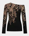 Silvia Tcherassi Sabra Blouse Black Abstract Animal Print In Blkabsan