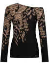 Silvia Tcherassi Sabra Blouse Black Abstract Animal Print In Black