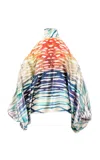 Silvia Tcherassi Safira Cold-shoulder Stretch-silk Top In Multi