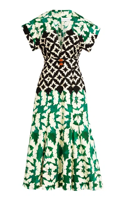 Silvia Tcherassi Sakura Cotton Midi Dress In Animal Print