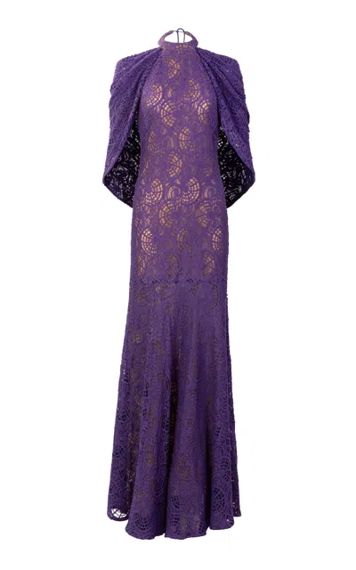 Silvia Tcherassi Salvina Cold Shoulder Dress In Purple