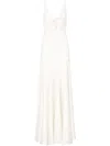 Silvia Tcherassi Sana Flower-detailed Silk-blend Maxi Dress In White