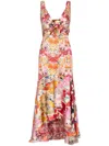 Silvia Tcherassi Saskya Printed Silk-blend Midi Dress In Rosa