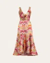 Silvia Tcherassi Saskya Printed High-low Midi Dress In Multclra