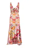 Silvia Tcherassi Saskya Printed Silk-blend Midi Dress In Multi