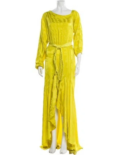 Pre-owned Silvia Tcherassi Scoop Neck Long Dress In Yellow