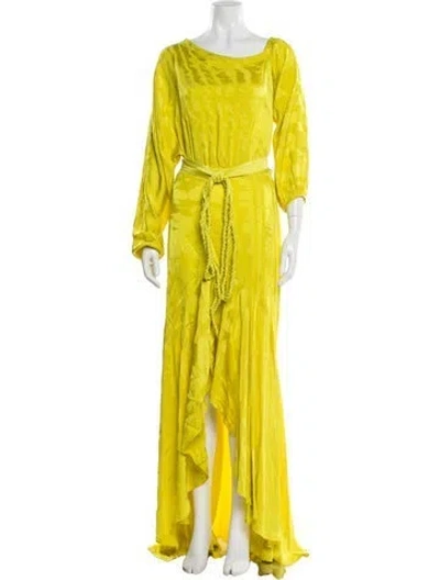Pre-owned Silvia Tcherassi Scoop Neck Long Dress In Yellow