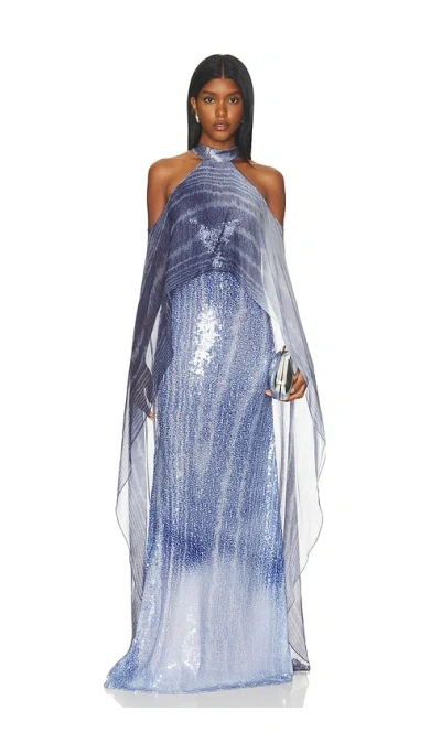 Silvia Tcherassi Serenela Dress In Navy Moire