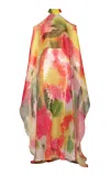 Silvia Tcherassi Serenela Open-shoulder Silk-blend Maxi Dress In Multi