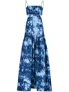 Silvia Tcherassi Shannon Printed Linen Gown In Brown