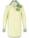 Silvia Tcherassi Shao Embellished Cotton Blouse In Grün