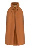 Silvia Tcherassi Shela Gathered Blouse In Tan