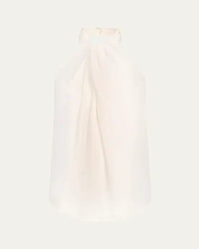 Silvia Tcherassi Shela Gathered Halter Blouse In White