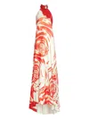 Silvia Tcherassi Sherry Abstract Halter Silk Maxi Dress In White