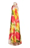 Silvia Tcherassi Sherry Printed Silk-blend Gown In Multi