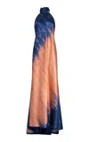 Silvia Tcherassi Tie-dye Sherry Backless Halter Gown In Multi