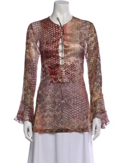 Pre-owned Silvia Tcherassi Silk Animal Print Blouse In Multi