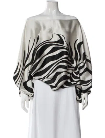 Pre-owned Silvia Tcherassi Silk Animal Print Blouse In Neutral