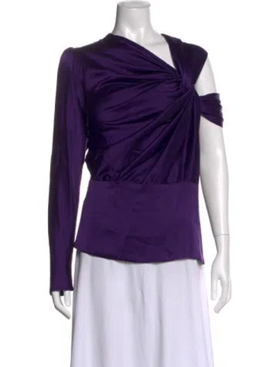 Pre-owned Silvia Tcherassi Silk Asymmetrical Blouse In Purple