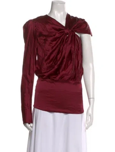Pre-owned Silvia Tcherassi Silk Asymmetrical Top In Red