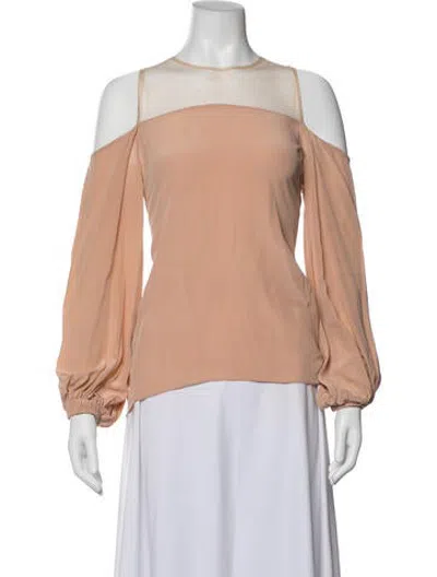 Pre-owned Silvia Tcherassi Silk Crew Neck Blouse In Pink