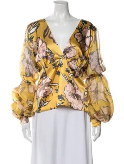 Pre-owned Silvia Tcherassi Silk Floral Print Blouse In Multi