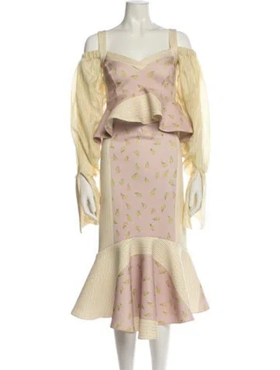 Pre-owned Silvia Tcherassi Silk Floral Print Skirt Set In Pink