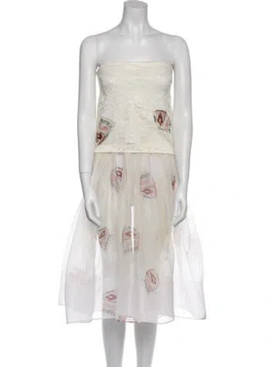 Pre-owned Silvia Tcherassi Silk Knee-length Dress In Neutral