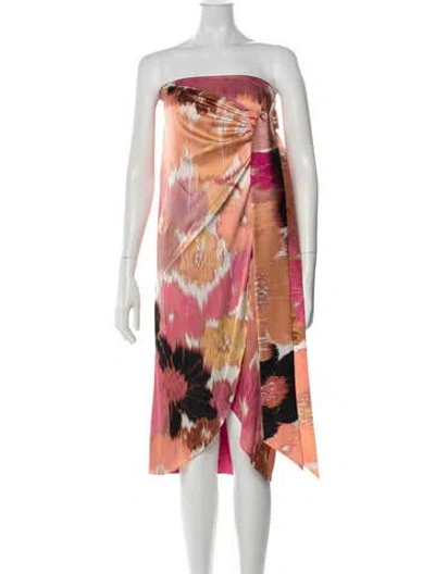 Pre-owned Silvia Tcherassi Silk Knee-length Dress In Orange