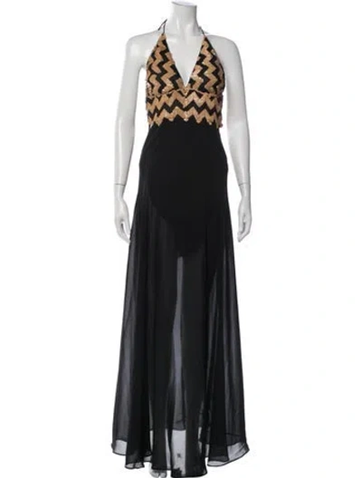 Pre-owned Silvia Tcherassi Silk Long Dress In Black