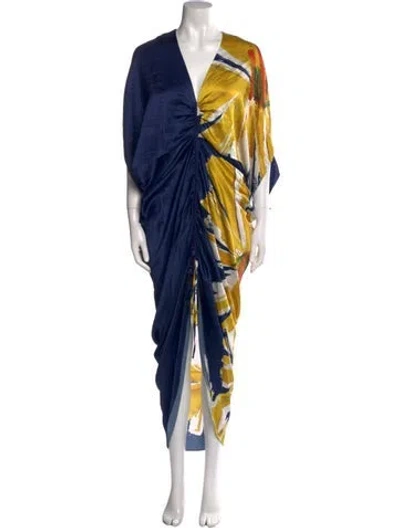 Pre-owned Silvia Tcherassi Silk Long Dress In Blue