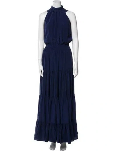 Pre-owned Silvia Tcherassi Silk Long Dress In Blue