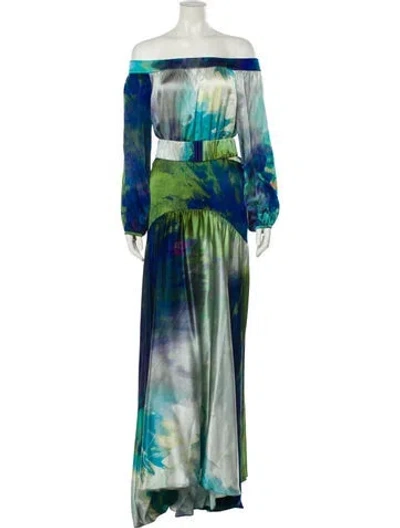 Pre-owned Silvia Tcherassi Silk Long Dress In Blue