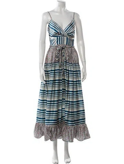 Pre-owned Silvia Tcherassi Silk Long Dress In Blue