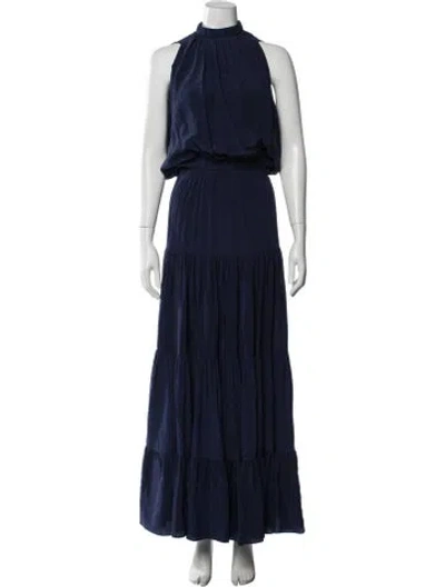 Pre-owned Silvia Tcherassi Silk Long Dress In Blue