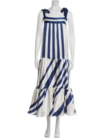 Pre-owned Silvia Tcherassi Silk Long Dress In Blue
