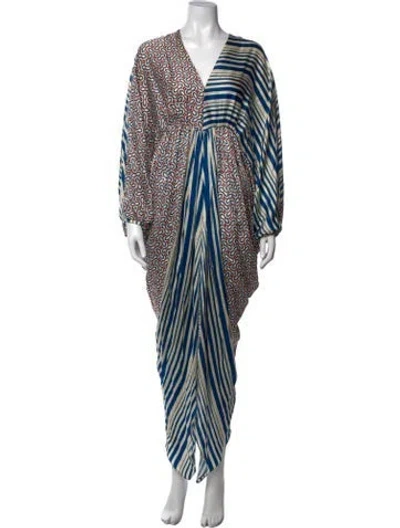 Pre-owned Silvia Tcherassi Silk Long Dress In Blue