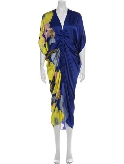 Pre-owned Silvia Tcherassi Silk Long Dress In Blue